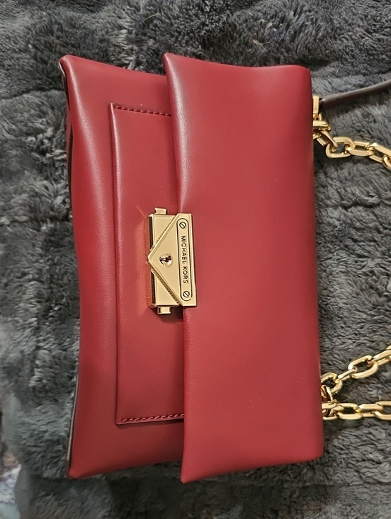 Michael Kors Handbags - Michael Kors Burgundy Leather Crossbody with Gold Chain